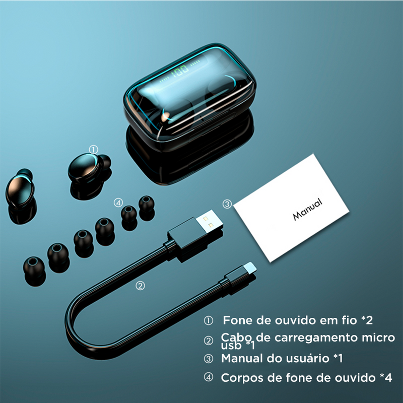 Fone Bluetooth à Prova D'água.