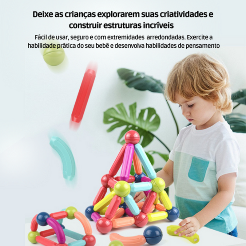 Brinquedo Magnético Criativo - Blocos Educacionais.