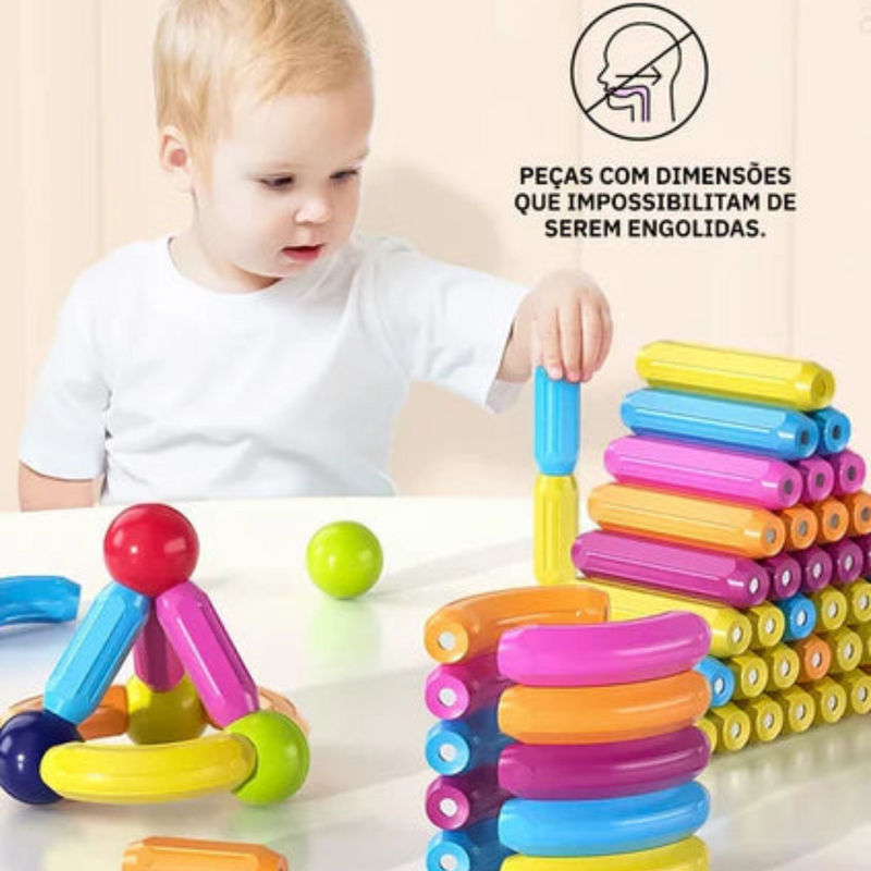 Brinquedo Magnético Criativo - Blocos Educacionais.