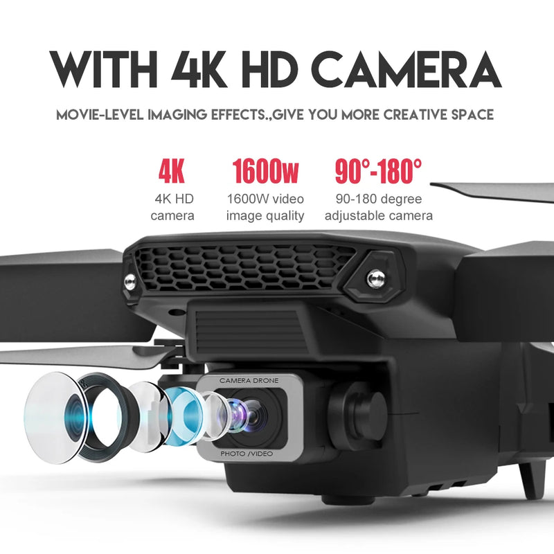 Drone KBDFA 2023 E88 PRO wifi fpv angular HD 2 Cameras 4K e 1080p