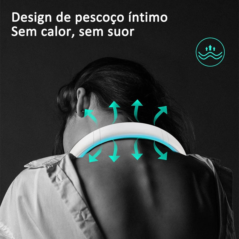 Ventilador de Pescoço Portátil Sem Lâminas Pendurado no Pescoço 1200mAh Resfriador de Ar Recarregável 3 Velocidades Mini Ventiladores Esportivos de Verão