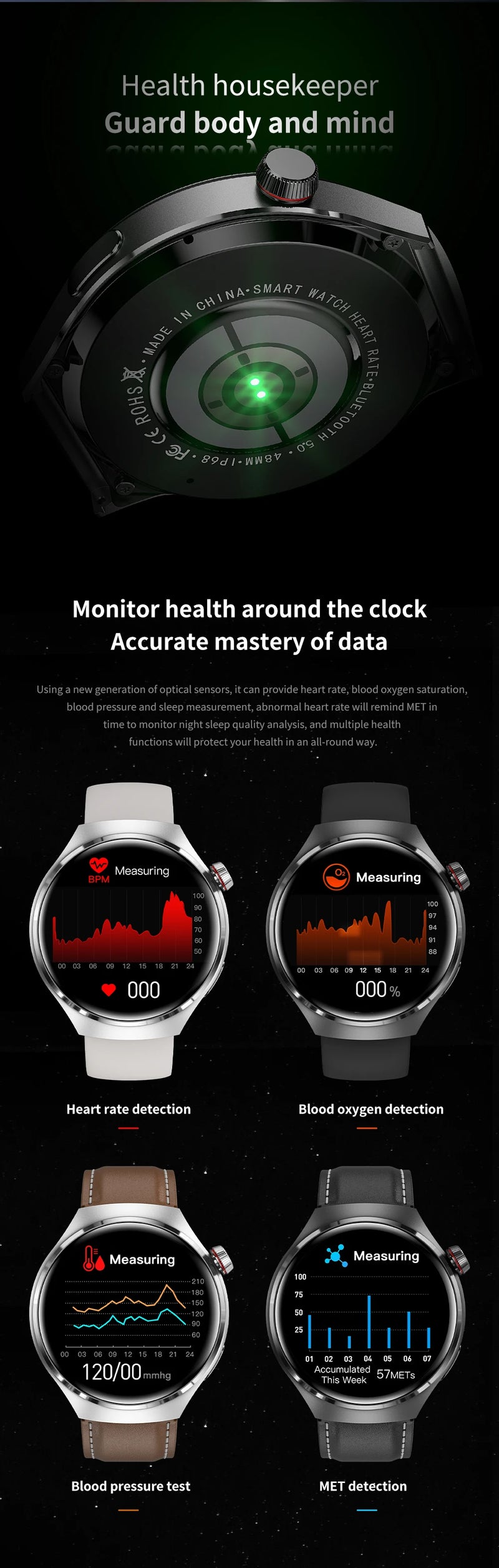 Novo relógio inteligente GPS masculino Português Huawei GT4 Pro 360*360 tela HD frequência cardíaca Bluetooth chamada NFC IP68 à prova d'água açúcar no sangue Smartwatch