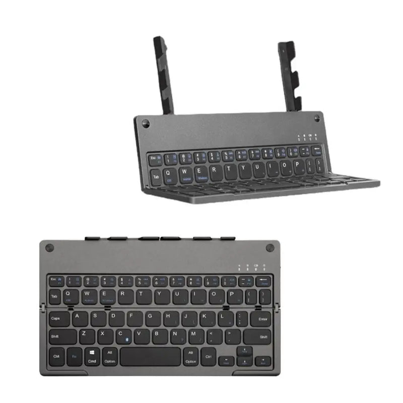 Mini Teclado dobrável compatível com Bluetooth com suporte para celular tablet notebook